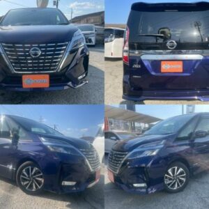 2020 Nissan Serena blue gasoline used car Japan export