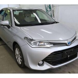 2015 Toyota Corolla Axio silver hybrid used car Japan export