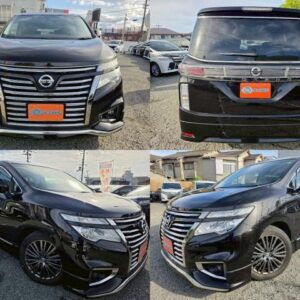 2015 Nissan Elgrand black gasoline used car Japan export