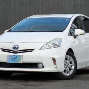 2012 Toyota Prius Alpha white hybrid used car Japan export