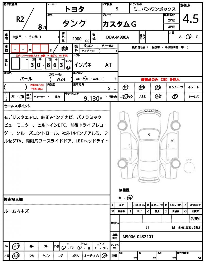 Ref:AUX-23904784 TOYOTA TANK 2020 7 Ref:AUX-23904784 TOYOTA TANK 2020 - Image 7