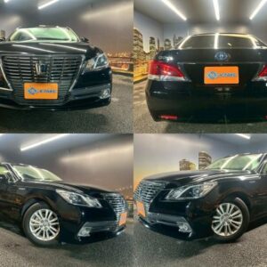 2013 Toyota Crown Hybrid black gasoline used car Japan export