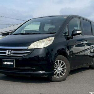 2009 Honda Stepwagon black gasoline used car Japan export