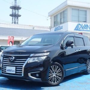 2016 Nissan Elgrand black gasoline used car Japan export