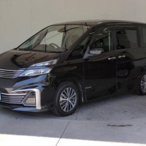 2017 Nissan Serena black hybrid used car Japan export