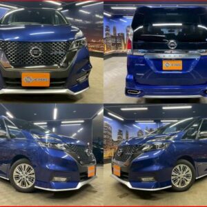 2019 Nissan Serena blue gasoline used car Japan export