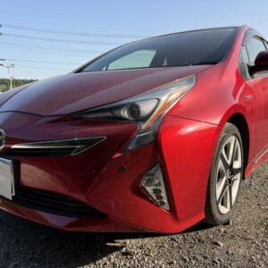 2016 Toyota Prius red gasoline used car Japan export