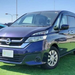 2017 Nissan Serena blue hybrid used car Japan export