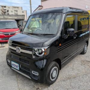 2023 Honda N-Van Plus Style black gasoline used car Japan export
