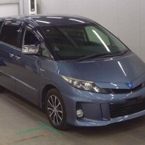 2014 Toyota Estima Hybrid blue gasoline used car Japan export