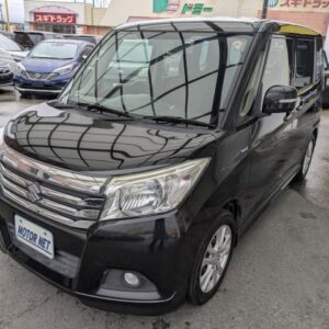 2017 Suzuki Solio black hybrid used car Japan export