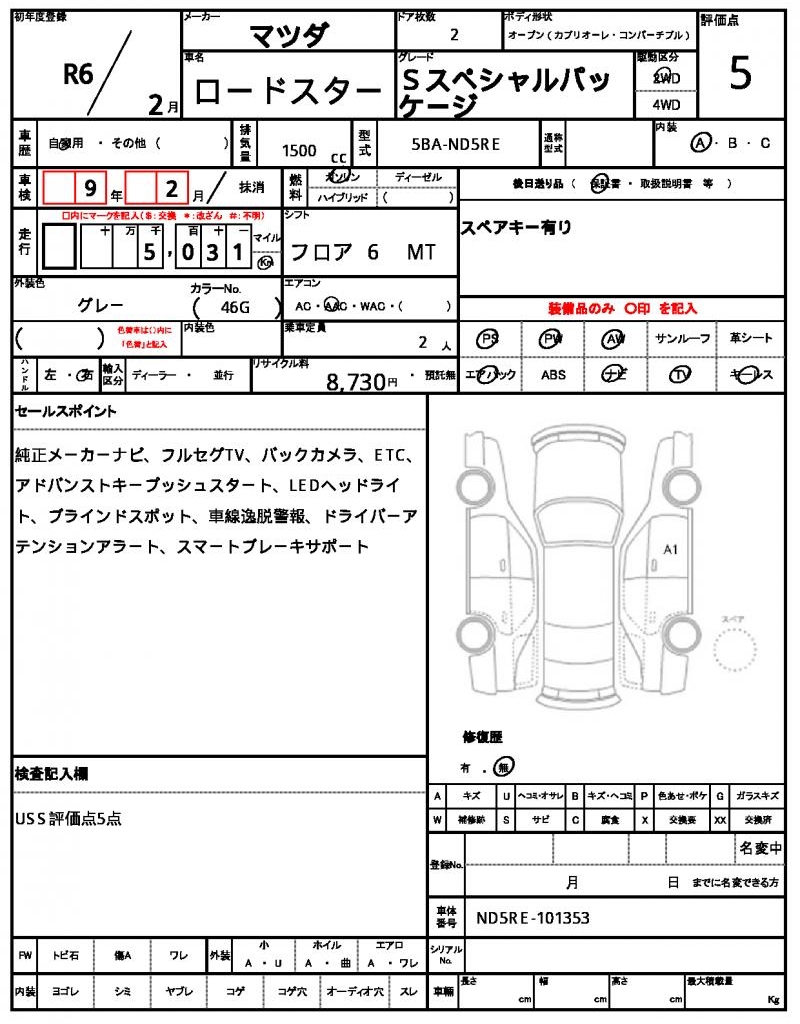Ref:AUX-24139277 MAZDA ROADSTER 2024 6 Ref:AUX-24139277 MAZDA ROADSTER 2024 - Image 6