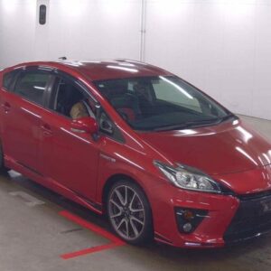 2014 Toyota Prius red gasoline used car Japan export