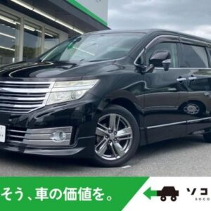 2012 Nissan Elgrand black gasoline used car Japan export