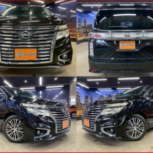 2014 Nissan Elgrand black gasoline used car Japan export