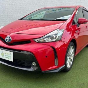 2015 Toyota Prius Alpha red hybrid used car Japan export