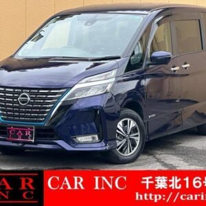 2020 Nissan Serena blue hybrid used car Japan export