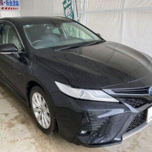 2021 Toyota Camry black hybrid used car Japan export