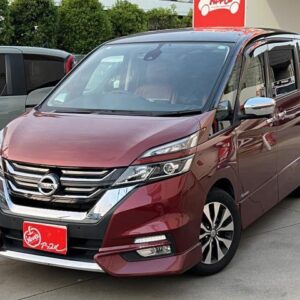 2017 Nissan Serena red gasoline used car Japan export