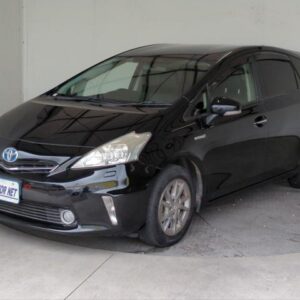 2014 Toyota Prius Alpha black hybrid used car Japan export