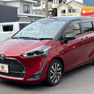 2020 Toyota Sienta red hybrid used car Japan export