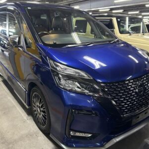 2021 Nissan Serena blue hybrid used car Japan export