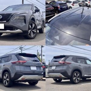 2022 Nissan X-Trail gray hybrid used car Japan export