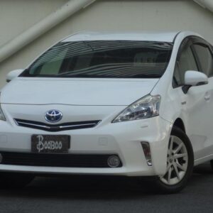 2012 Toyota Prius Alpha white hybrid used car Japan export