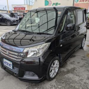 2017 Suzuki Solio black hybrid used car Japan export