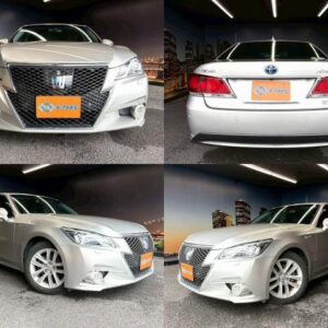 2014 Toyota Crown Hybrid silver gasoline used car Japan export