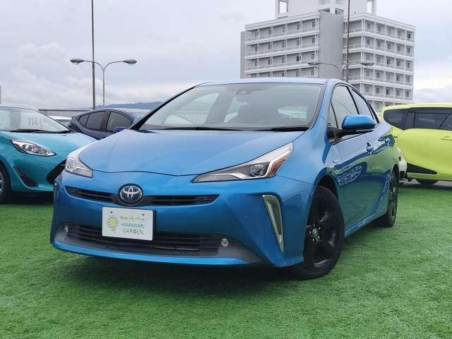 Ref:AUX-24479683 TOYOTA PRIUS 2019 1 2019 Toyota Prius blue hybrid used car Japan export