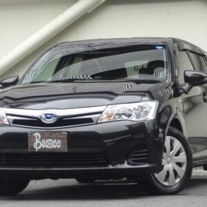 2015 Toyota Corolla Fielder black hybrid used car Japan export