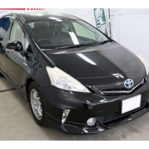 2012 Toyota Prius Alpha black hybrid used car Japan export