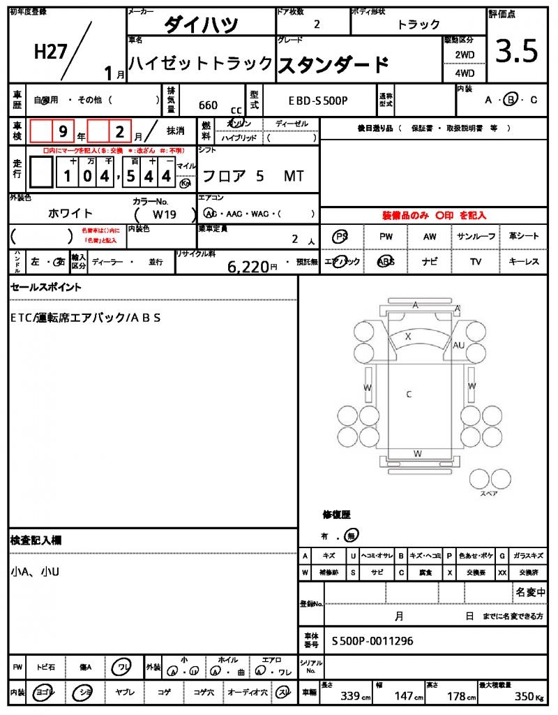 Ref:AUX-24500613 DAIHATSU HIJET TRUCK 2015 21 Ref:AUX-24500613 DAIHATSU HIJET TRUCK 2015 - Image 21