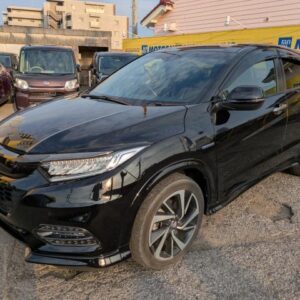 2018 Honda Vezel black hybrid used car Japan export