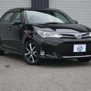 2019 Toyota Corolla Axio black hybrid used car Japan export