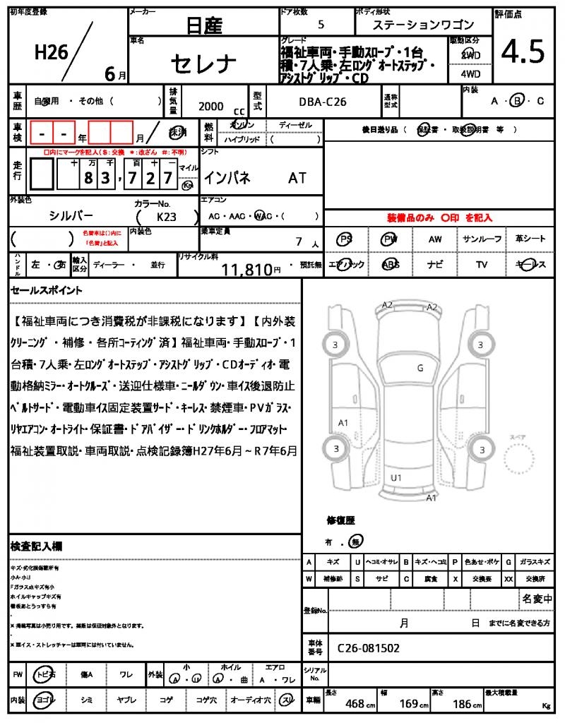 Ref:AUX-24562926 NISSAN SERENA 2014 6 Ref:AUX-24562926 NISSAN SERENA 2014 - Image 6