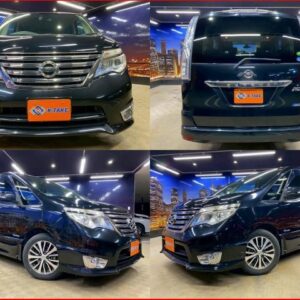 2014 Nissan Serena black gasoline used car Japan export