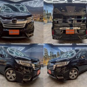2017 Honda Stepwagon Spada black gasoline used car Japan export