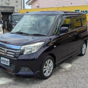 2017 Suzuki Solio purple hybrid used car Japan export