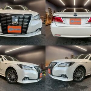 2016 Toyota Crown Hybrid white gasoline used car Japan export