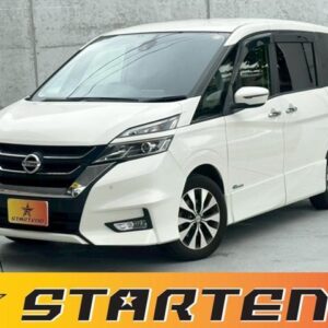 2016 Nissan Serena white hybrid used car Japan export