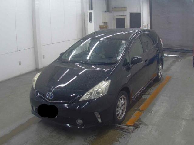 Ref:AUX-24822853 TOYOTA PRIUS ALPHA 2014 1 2014 Toyota Prius Alpha black gasoline used car Japan export