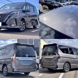 2022 Nissan Serena gray hybrid used car Japan export
