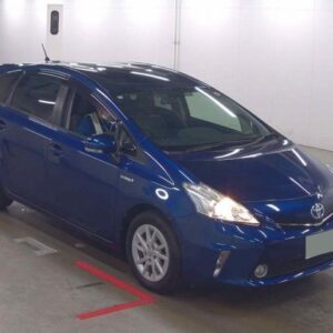 2014 Toyota Prius Alpha blue gasoline used car Japan export
