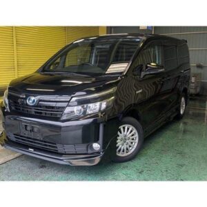 2014 Toyota Voxy black hybrid used car Japan export
