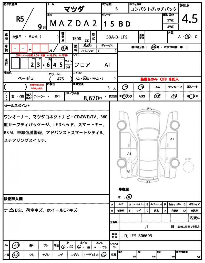 Ref:AUX-25015618 MAZDA MAZDA2 2023 6 Ref:AUX-25015618 MAZDA MAZDA2 2023 - Image 6