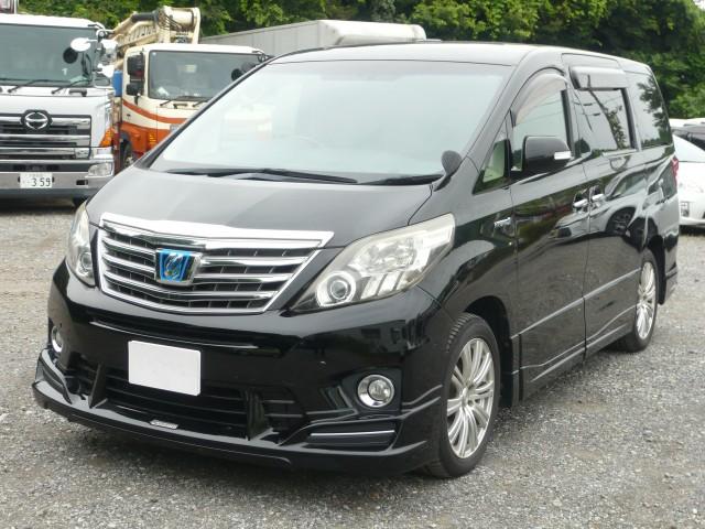 Ref:AUX-25041405 TOYOTA ALPHARD HYBRID 2014 1 2014 Toyota Alphard Hybrid black gasoline used car Japan export