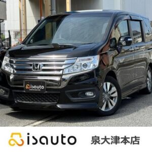 2013 Honda Stepwagon Spada black gasoline used car Japan export