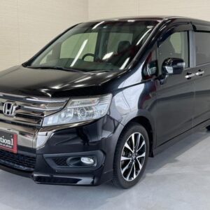 2014 Honda Stepwagon Spada black gasoline used car Japan export